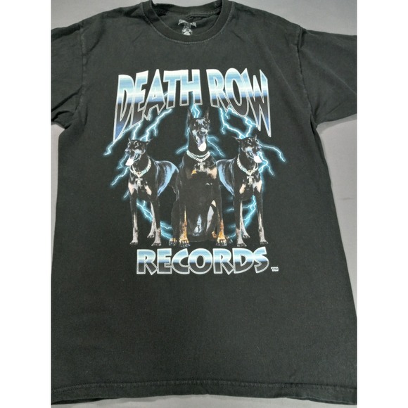 Death Row Records Other - Death Row Records Mens Graphic T-Shirt Black Doberman Lightning Size Small